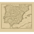 thumbnail image 1 of Historic Map - Spain Portugal - Thomas 1812 - 23 x 26.07 - Vintage Wall Art, 1 of 5
