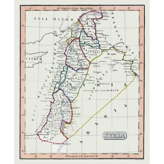 Historic Map - Syria - Fenner 1830 - 23 x 27.87 - Vintage Wall Art