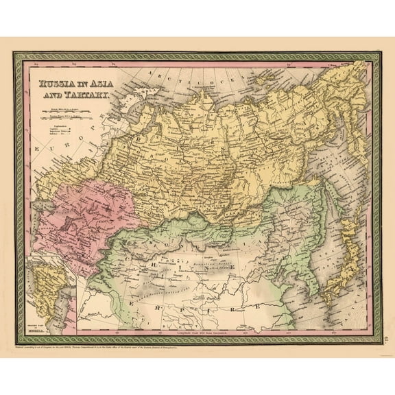 Historic Map - Tartary Russia - Cowperthwait 1850 - 28.27 x 23 - Vintage Wall Art