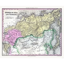 Historic Map - Tartary Russia - Tanner 1835 - 28.02 x 23 - Vintage Wall Art