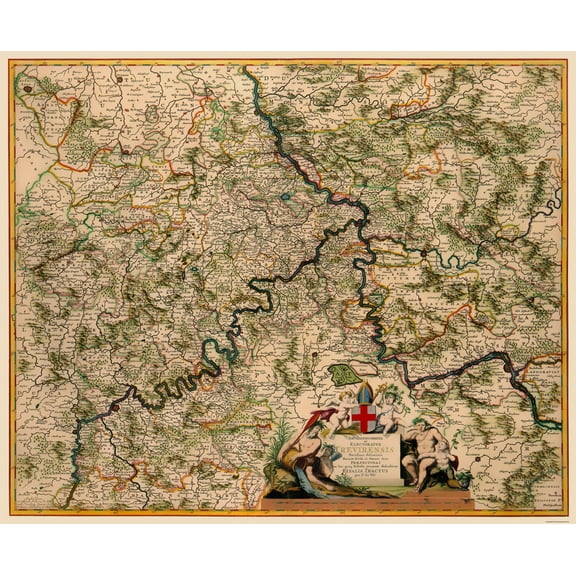 Historic Map - Trier Germany - De Wit 1688 - 23 x 27.98 - Vintage Wall Art