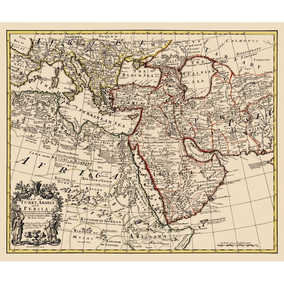 Historic Map - Turkey Arabia Persia - De L'isle 1721 - 23 x 27.29 - Vintage Wall Art
