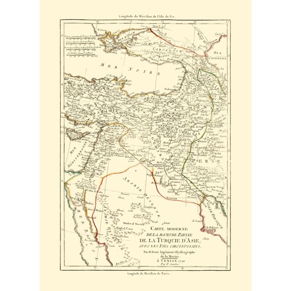 Historic Map - Turkey Asia - Santini 1794 - 23 x 31.57 - Vintage Wall Art