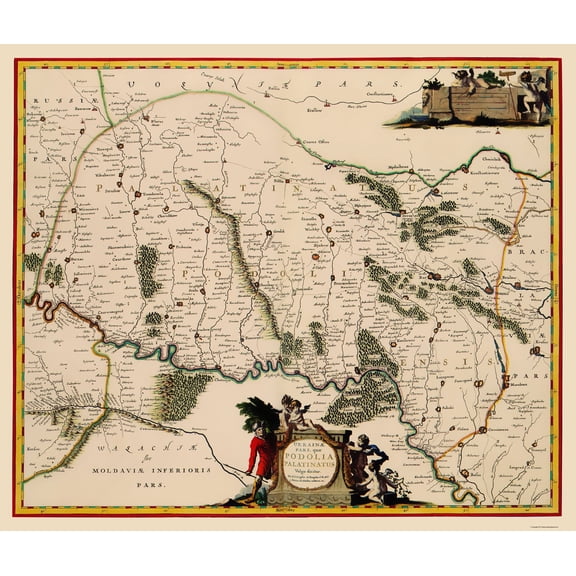 Historic Map - Ukraine - Blaeu 1662 - Vintage Wall Art