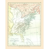 Historic Map - United States Canada 1783 - Gardiner 1902 - 23 x 29.45 - Vintage Wall Art