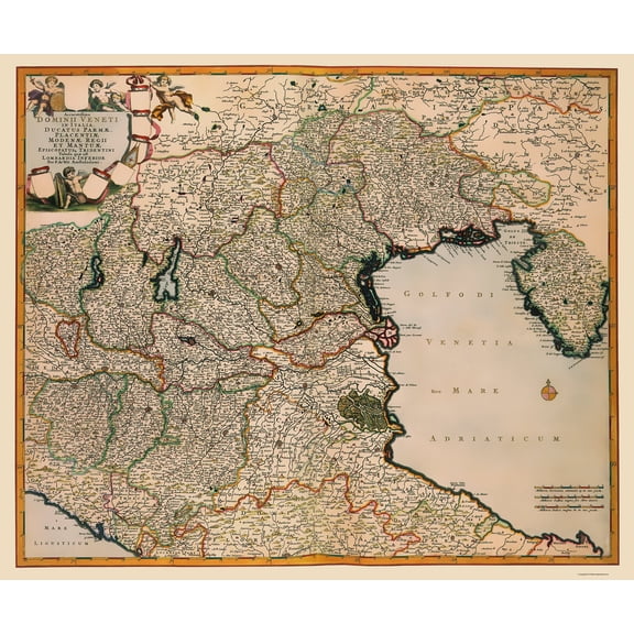 Historic Map - Venice Province Italy - De Wit 1688 - 23 x 27.68 - Vintage Wall Art