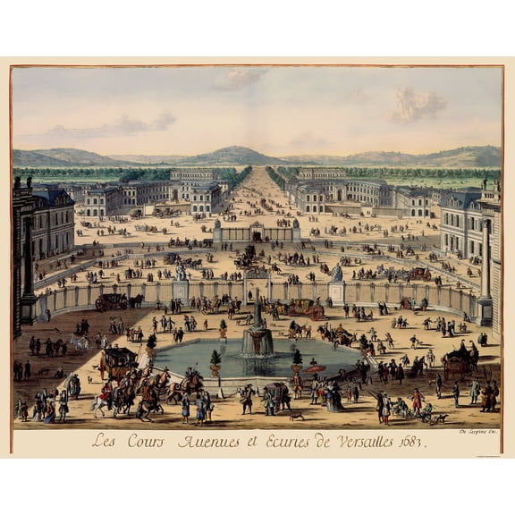 Historic Map - Versailles France - Swidden 1683 - Vintage Wall Art
