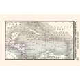 thumbnail image 1 of Historic Map - West Indies Central America - Alden 1886 - 35.89 x 23 - Vintage Wall Art, 1 of 5