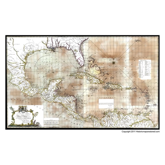 Historic Map - West Indies Chart - Speer 1774 - Vintage Wall Art