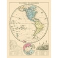 thumbnail image 1 of Historic Map - Western Hemisphere - Mitchell 1869 - 23 x 30.07 - Vintage Wall Art, 1 of 5