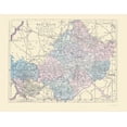 thumbnail image 1 of Historic Map - Westmeath County Ireland - Bartholomew 1882 - 23 x 29.83 - Vintage Wall Art, 1 of 5