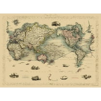 Historic Map - World - 31.37 x 23 - Vintage Wall Art