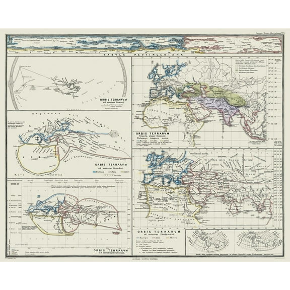 Historic Map - World Ancients - Spruner 1865 - 28.60 x 23 - Vintage Wall Art