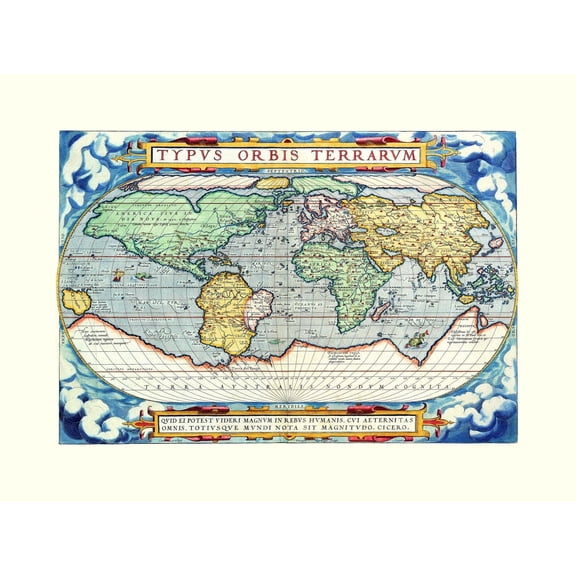 Historic Map - World - Ortelius - Vintage Wall Art
