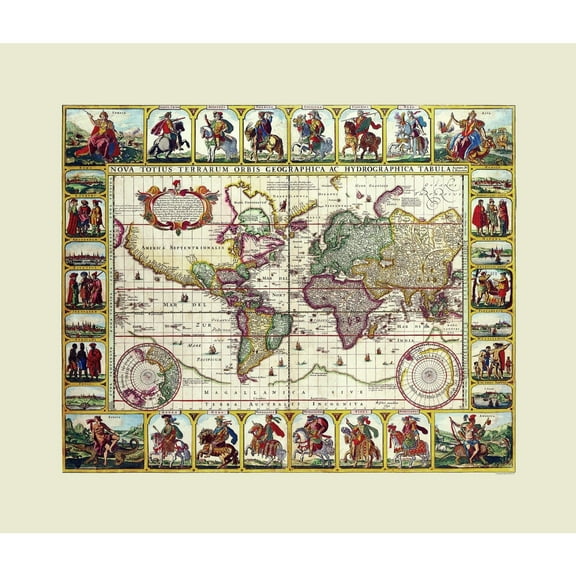 Historic Map - World - Piscator - 27.04 x 23 - Vintage Wall Art