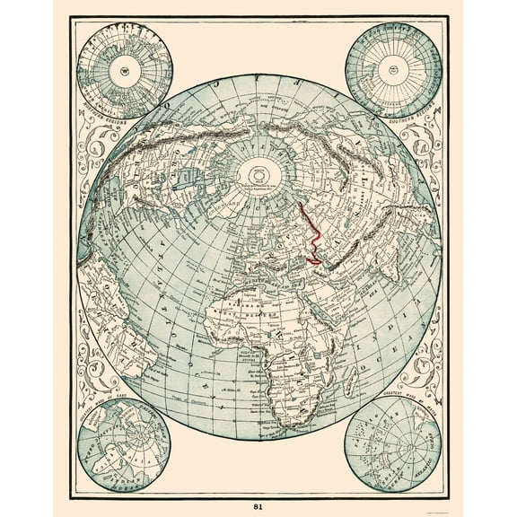 Historic Map - World - Rathbun 1893 - Vintage Wall Art