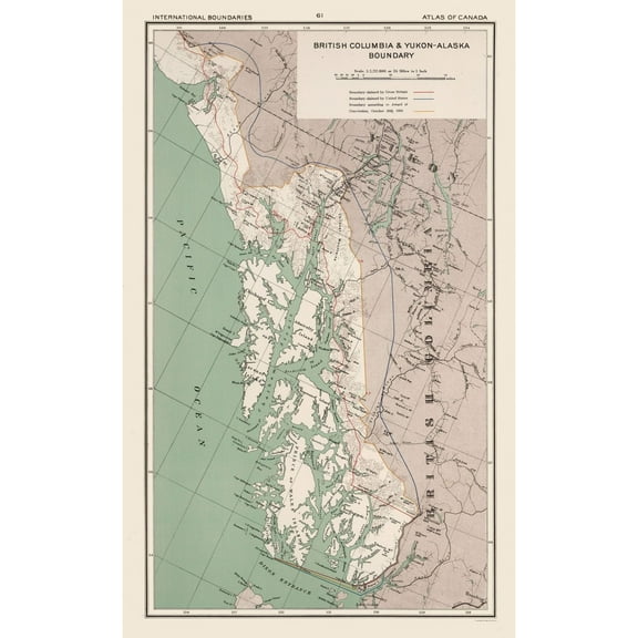 Historic Map - YukonBritish Columbia Canada  - White 1915 - 23 x 37.35 - Vintage Wall Art