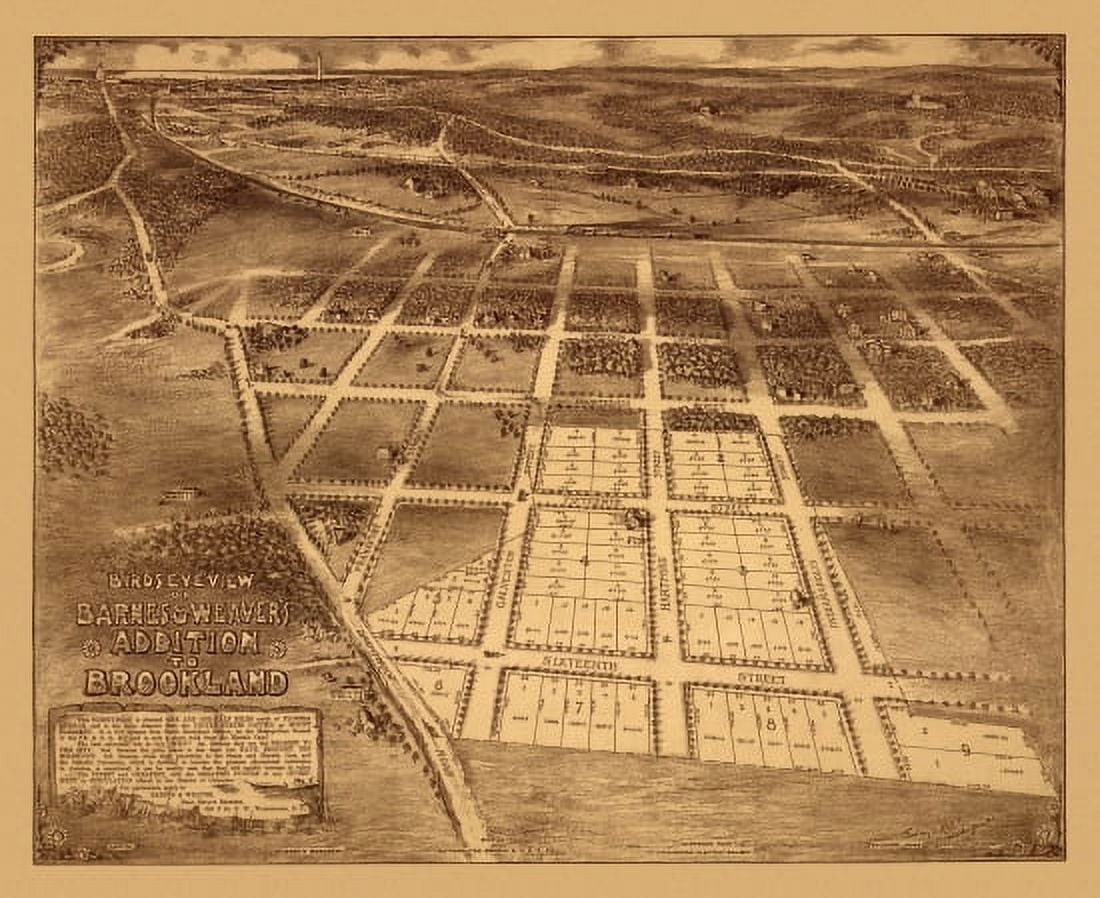 Historic Map of Brookland Washington DC 1895 County Canvas Art - (18 x 24)
