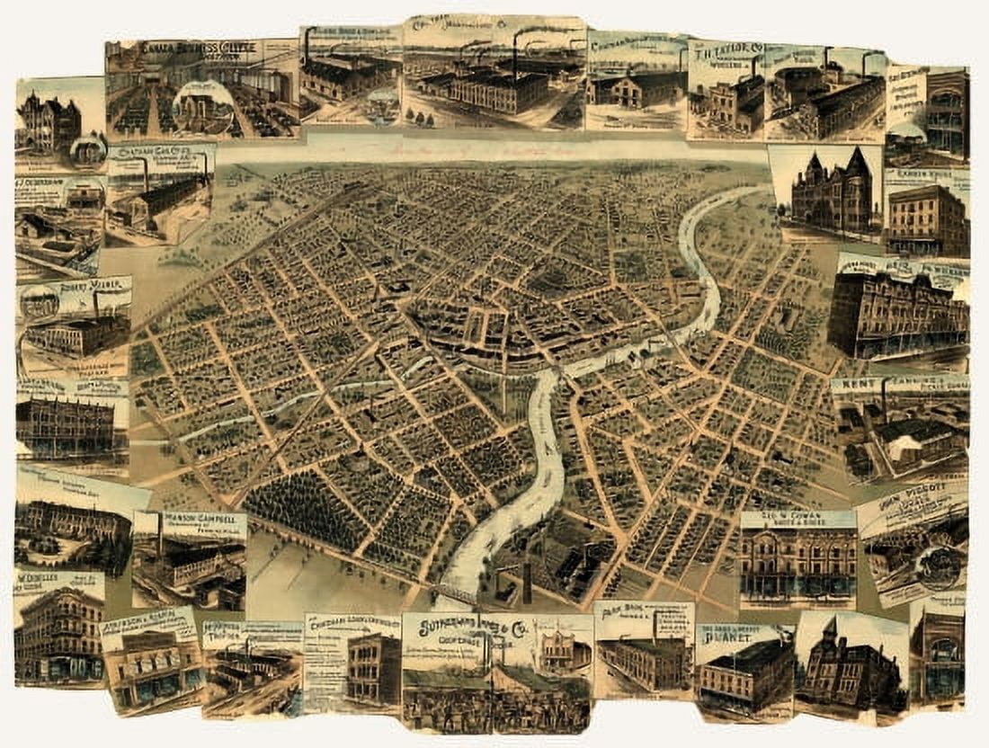 Historic Map of Chatham 1870 County Canvas Art -  (24 x 36)
