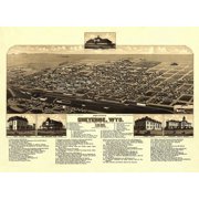 Historic Map of Cheyenne Wyoming 1882 Laramie County Canvas Art - 18 x 24