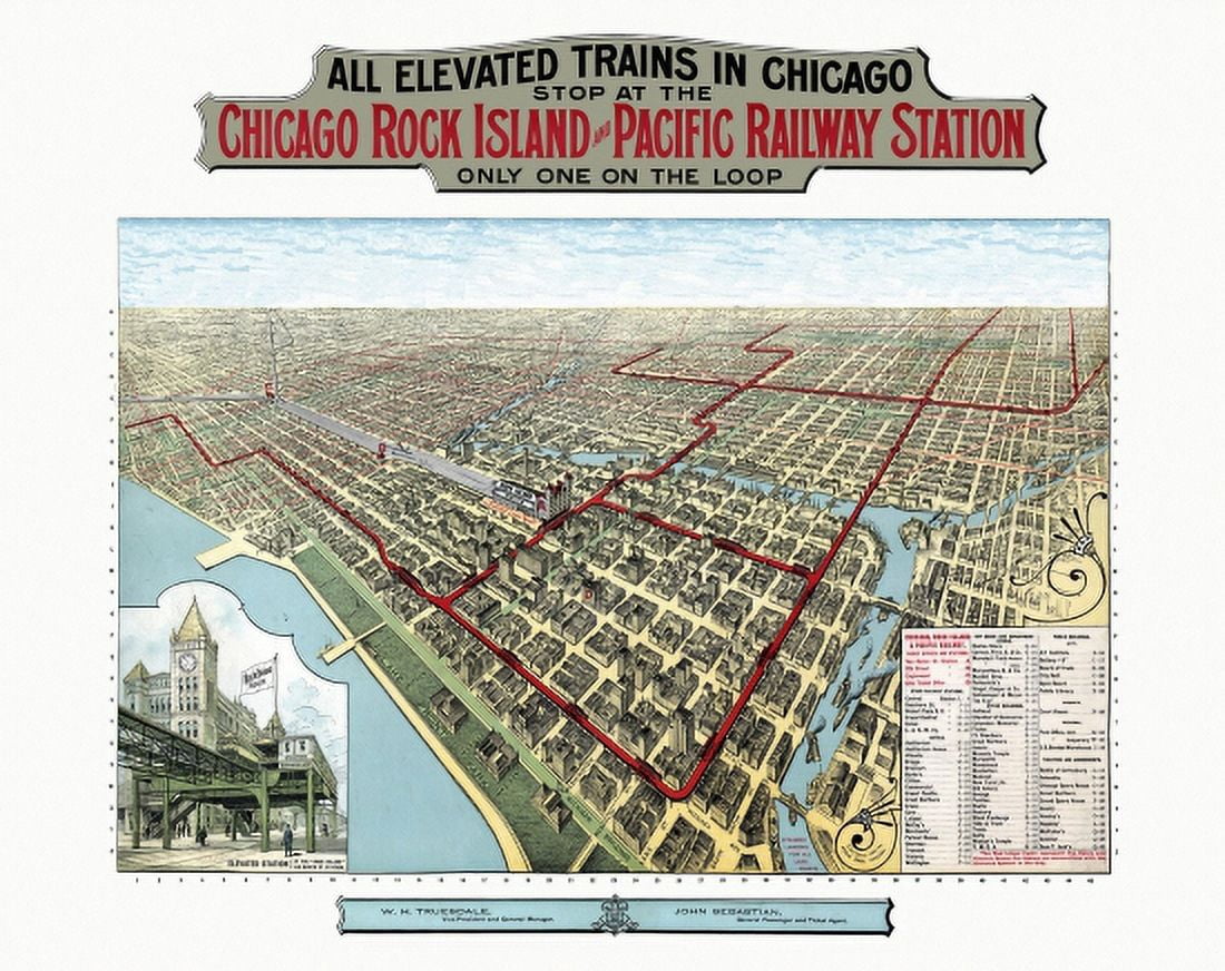 Historic Map of Chicago Illinois 1897 Cook County Canvas Art - (24 x 36)