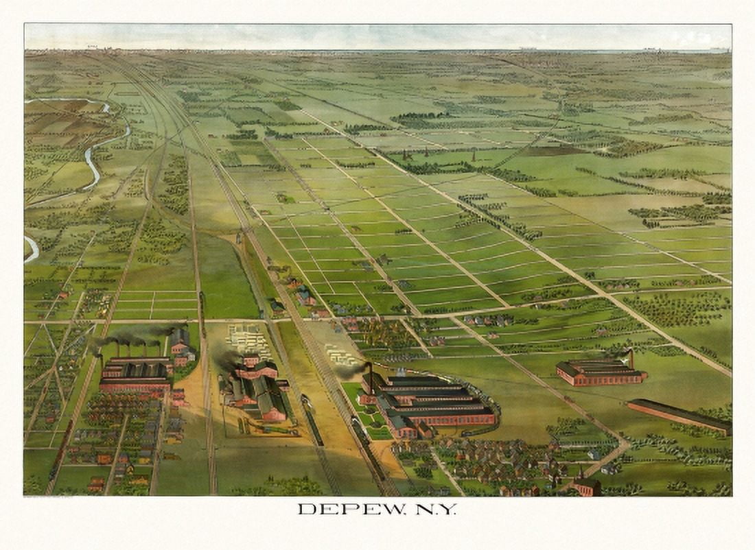 Historic Map of Depew New York 1898 Erie County Canvas Art - (24 x 36)