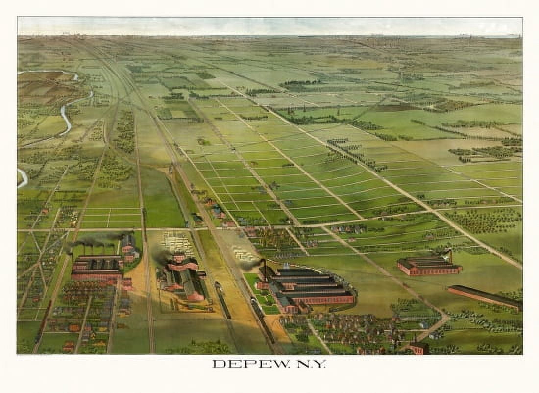 Historic Map of Depew New York 1898 Erie County Canvas Art - (36 x 54)