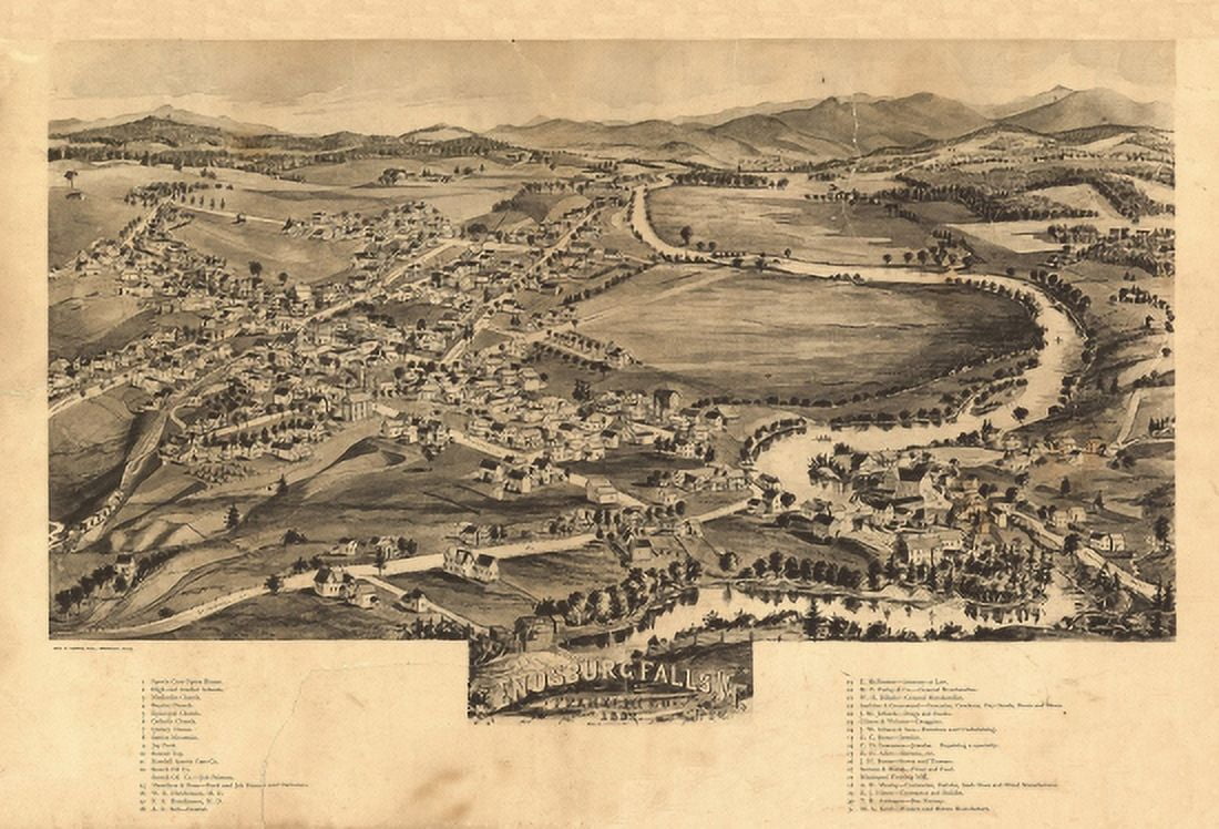 Historic Map of Enosburg Falls Vermont 1892 Franklin County Canvas Art - (24 x 36)