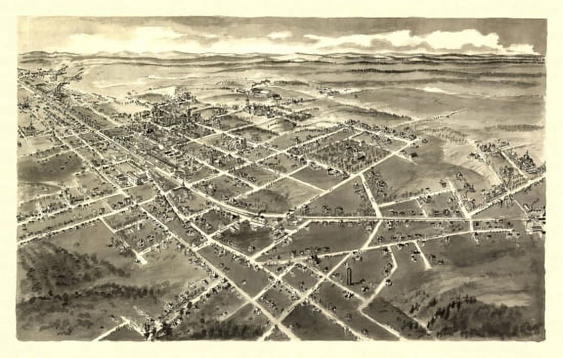 Historic Map of Hickory North Carolina 1907 Burke County Canvas Art - (24 x 36)