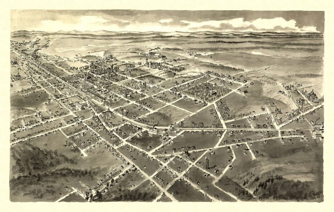 Historic Map of Hickory North Carolina 1907 Burke County Canvas Art - (36 x 54)