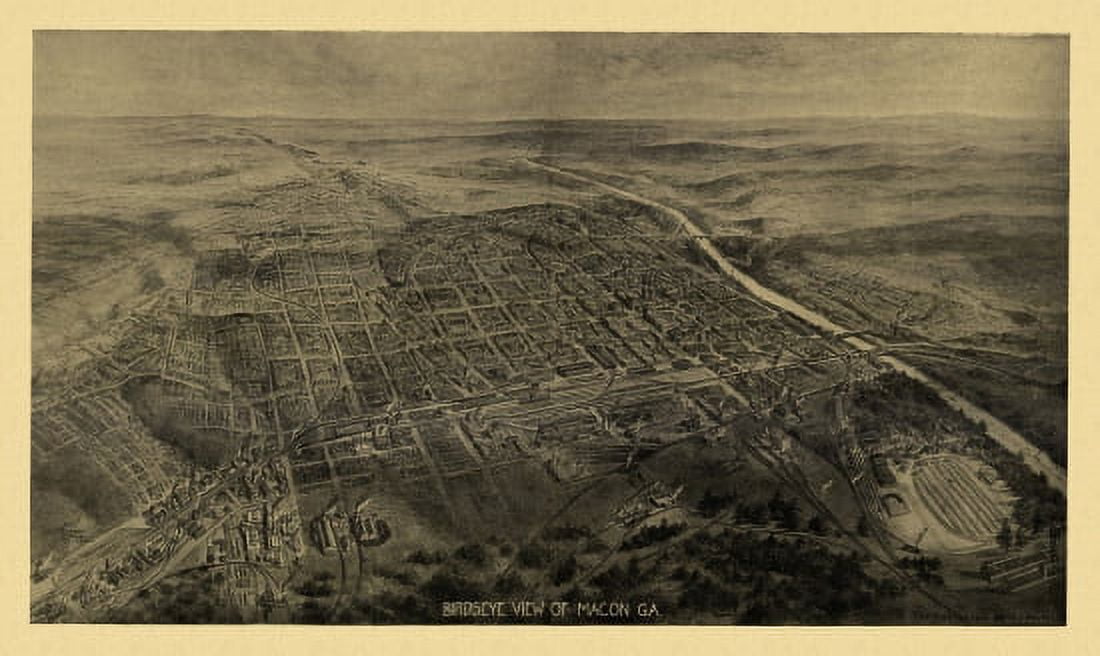 Historic Map of Macon Georgia 1912 Bibb County Canvas Art - (18 x 24)