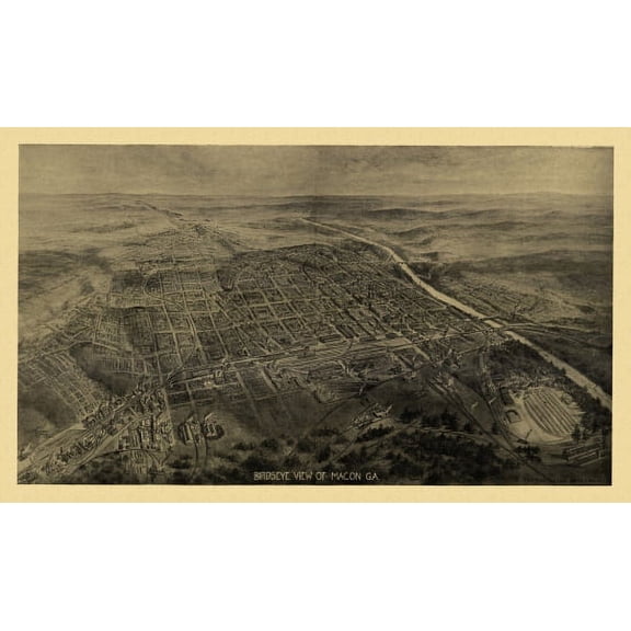Historic Map of Macon Georgia 1912 Bibb County Canvas Art - (18 x 24)