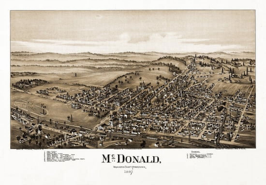 Historic Map of McDonald Pennsylvania 1897 Washington County Canvas Art - (18 x 24)