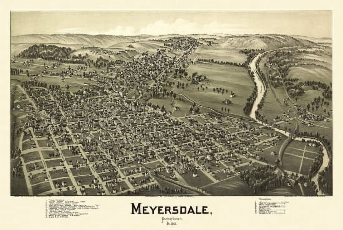 Historic Map of Meyersdale Pennsylvania 1900 Somerset County Canvas Art -  (18 x 24)