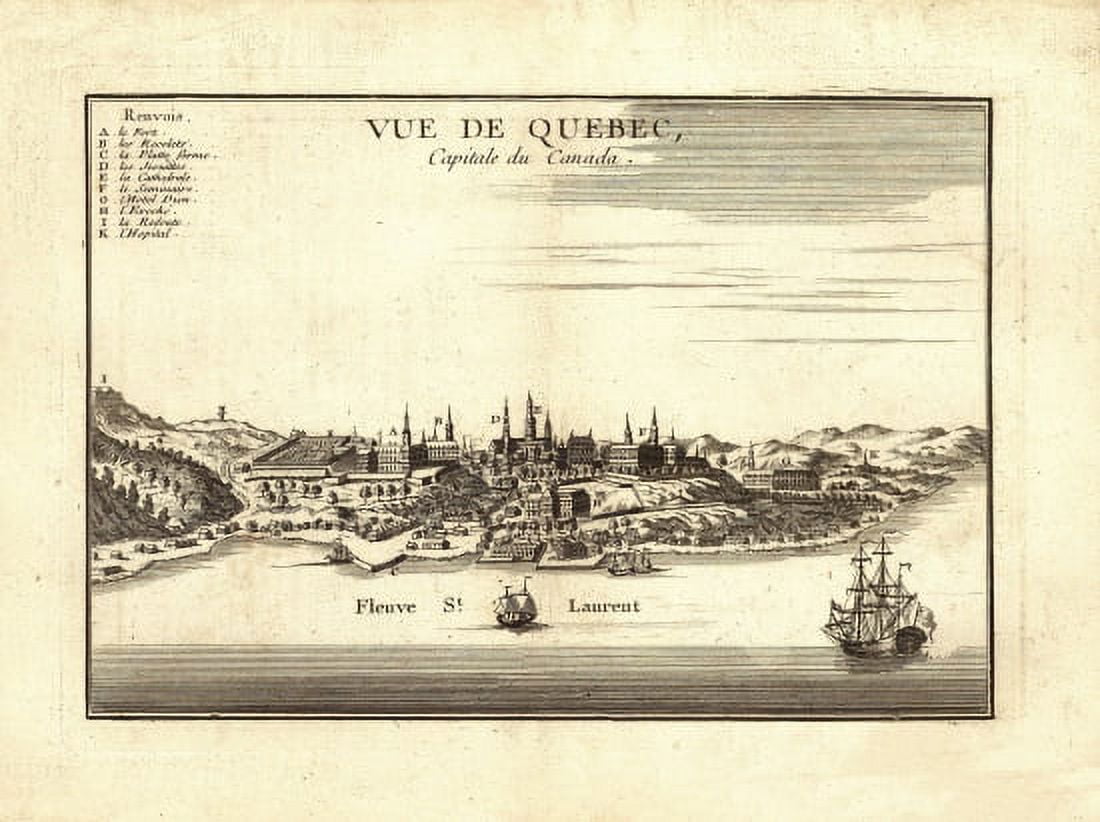 Historic Map of Quebec 1755 County Canvas Art - (18 x 24)