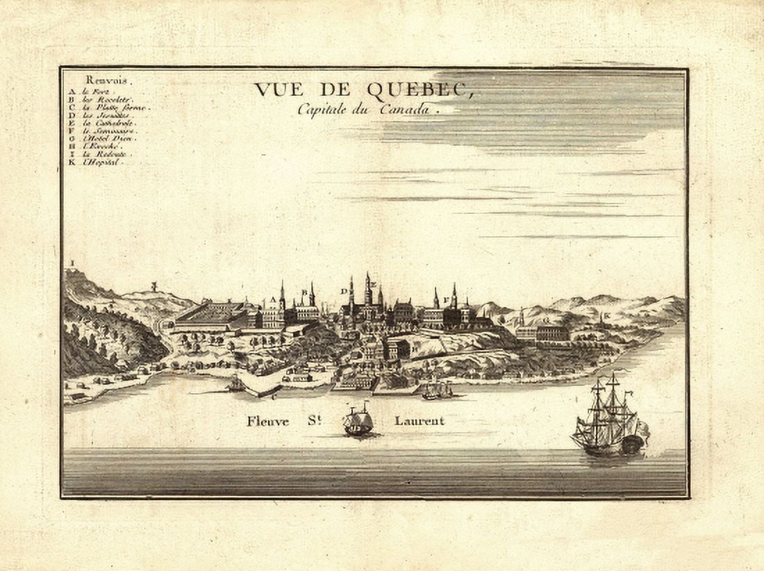 Historic Map of Quebec 1755 County Canvas Art -  (36 x 54)