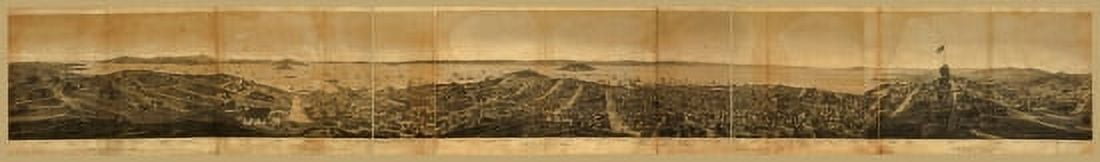 Historic Map of San Francisco California 1862 San Francisco City County Canvas Art - (24 x 36)