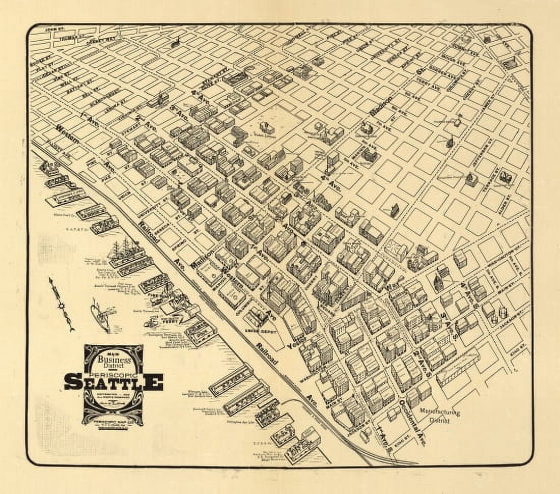 Historic Map of Seattle Washington 1903 King County Canvas Art - (18 x 24)