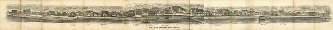 Historic Map of St Augustine Florida 1855 Saint Johns County Canvas Art - (36 x 54)
