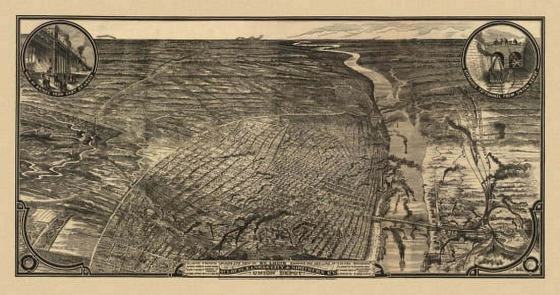 Historic Map of St Louis Missouri 1876 Clay County Canvas Art - (18 x 24)