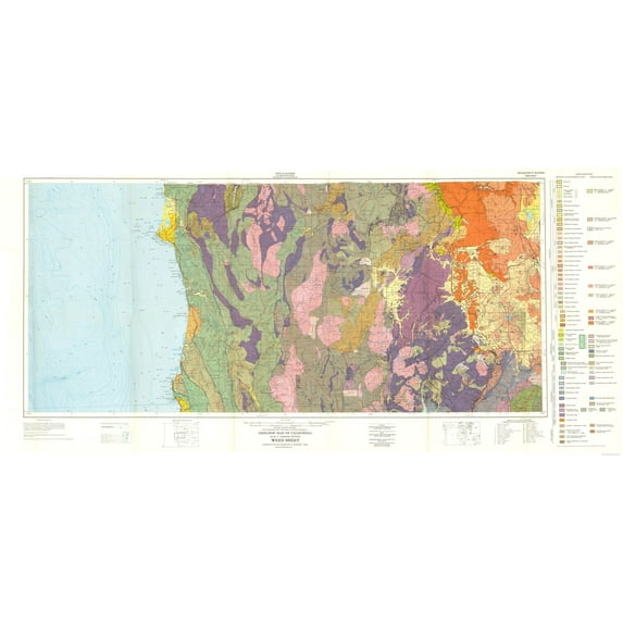 Historic Mine Map - Weed California Mines Sheet - Strand 1957 - Vintage Wall Art