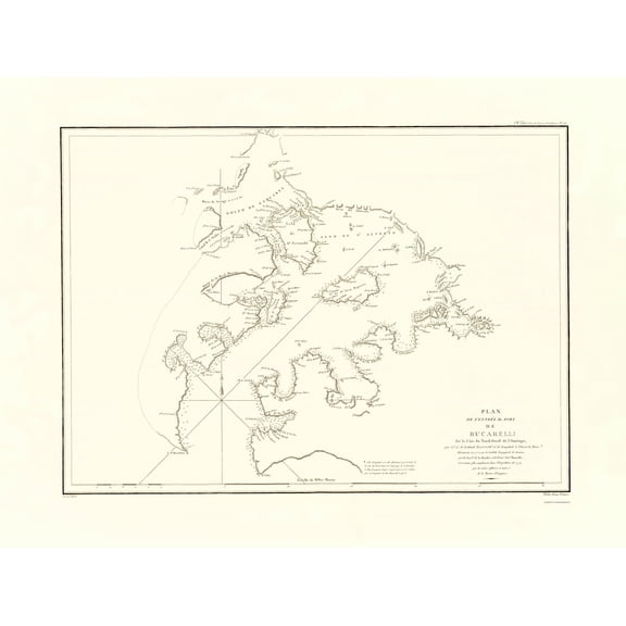 Historic Nautical Map - Bucareli Bay - La Perouse 1797 - Vintage Wall Art