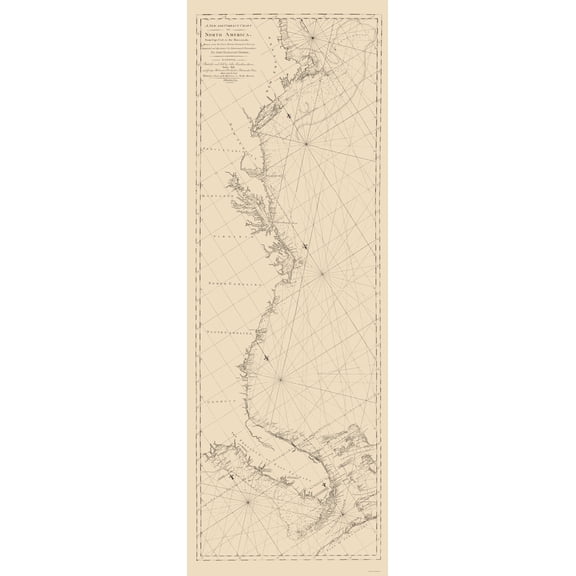 Historic Nautical Map - Cape Cod Havannah - Moore 1784 - 23 x 65.79 - Vintage Wall Art