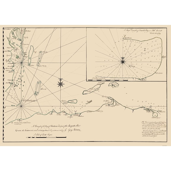Historic Nautical Map - Honduras Bay - Robertson 1764 - Vintage Wall Art
