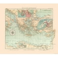 thumbnail image 1 of Historic Nautical Map - Mediterranean Sea Eastern - Perthes 1914 - 26.14 x 23 - Vintage Wall Art, 1 of 5