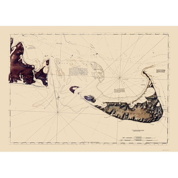 Historic Nautical Map - Nantucket Marthas Vineyard - Des Barres 1776 - 23 x 32.51 - Vintage Wall Art