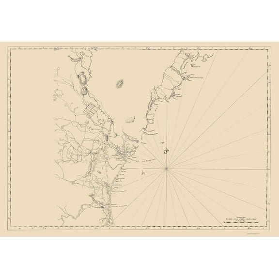 Historic Nautical Map - New England Coast - 1776 - 23 x 32.81 - Vintage Wall Art