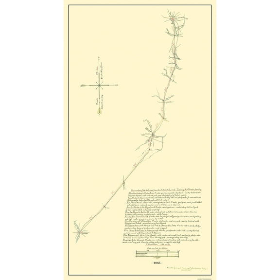 Historic Nautical Map - San Antonio To Laredo - 1865 - Vintage Wall Art