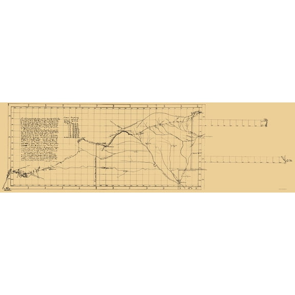 Historic Nautical Map - St Louis Santa Fe Trail - 1825 - 23 x 75.02 - Vintage Wall Art
