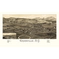 thumbnail image 1 of Historic Panoramic View - Granville New York - Burleigh 1886 - 38.23 x 23 - Vintage Wall Art, 1 of 5